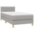 vidaXL Posteľ boxsping s matracom a LED bledosivá 80x200 cm látka