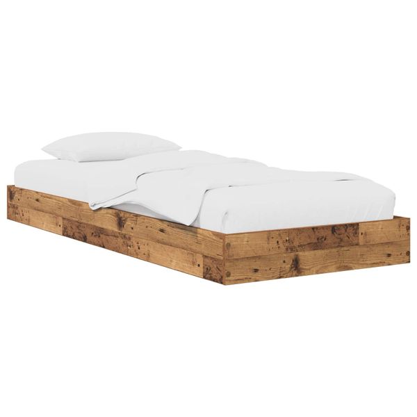 vidaXL Rám postele na podlahe Staré drevo 80 x 200 cm Kompozitné drevo