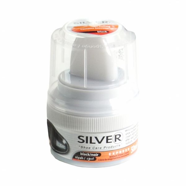 SILVER 2999 samoleštiaci krém na obuv s aplikátorom, čierny 50 ml