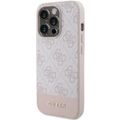 Puzdro Guess pre iPhone 15 Pro 6,1" GUHCP15LG4GLPI ružové HC PC/TPU 4G PU BOTTOM STRIPE