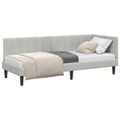vidaXL Rohový rám postele Svetlosivá 80 cm x 200 cm Zamat