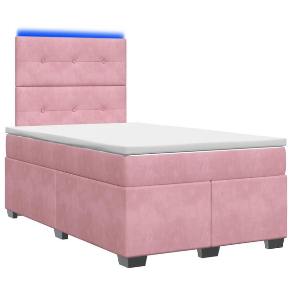 vidaXL Posteľ boxspring s matracom Ružová 120 x 190 cm Zamat