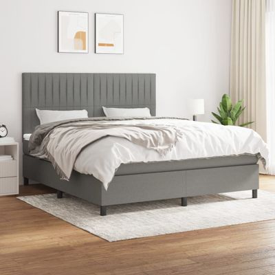 vidaXL Boxspring posteľ s matracom tmavosivá 160x200 cm látka