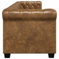 vidaXL Pohovka Chesterfield, 3-miestna, umelá koža, hnedá