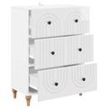 vidaXL Zásuvkový kabinet Biela s vysokým leskom 66 x 34,5 x 90 cm