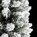 vidaXL Zasnežený umelý úzky vianočný stromček 150 cm PVC a PE