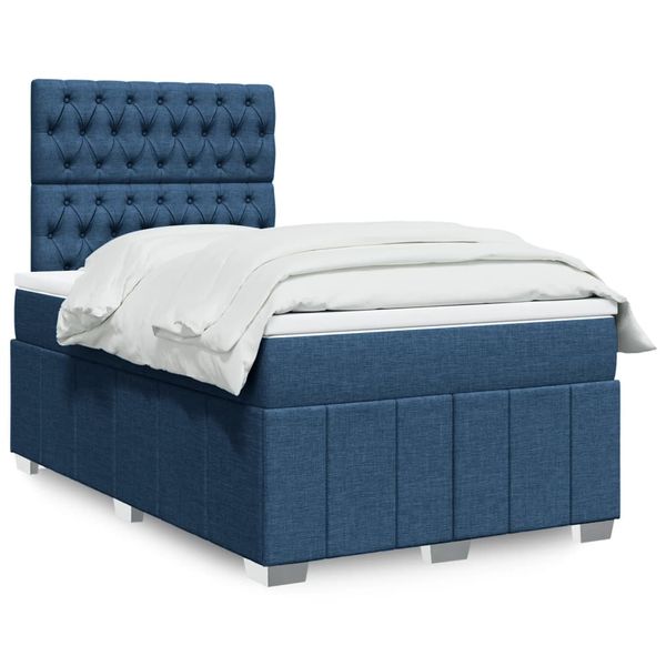 vidaXL Boxspring posteľ s matracom modrá 120x200 cm látka