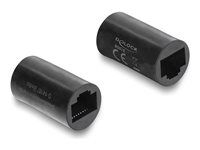 Sieťový prepojovací kábel - RJ-45 (F) do RJ-45 (F) - CAT 6 - cylindrical shape - čierna