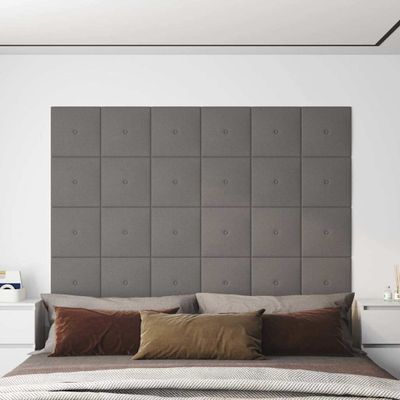 vidaXL Nástenné panely 12 ks bledosivé 30x30 cm látkové 1,08 m²