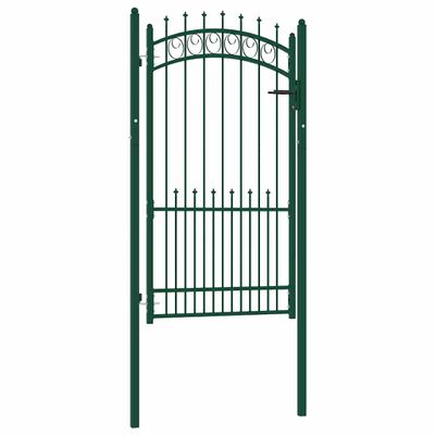 vidaXL Plotová brána EMMEN s hrotmi oceľ 104x134,5 cm zelená