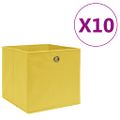 vidaXL Úložné boxy 10 ks, netkaná textília 28x28x28 cm,žlté