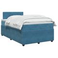 vidaXL Posteľ boxspring s matracom Modrá 120 x 190 cm Zamat