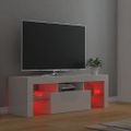 vidaXL TV skrinka s LED svetlami lesklá biela 120x35x40 cm