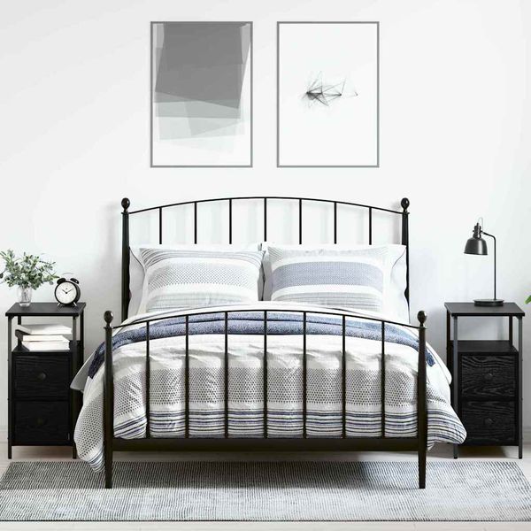 vidaXL Nočný stolík 2 pcs Čierny dub 30 x 60 x 60 cm Kompozitné drevo