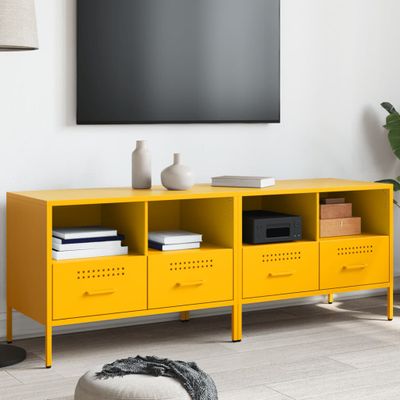 vidaXL TV skrinky 2 ks horčicovo-žlté 68x39x50,5 cm oceľ