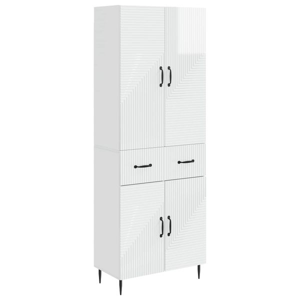 vidaXL Sada skríň 2 pcs Biela s vysokým leskom 66 x 34,5 x 89,5 cm