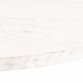 vidaXL Stolová doska, biela 100x50x2,5 cm, borovicový masív, oválna