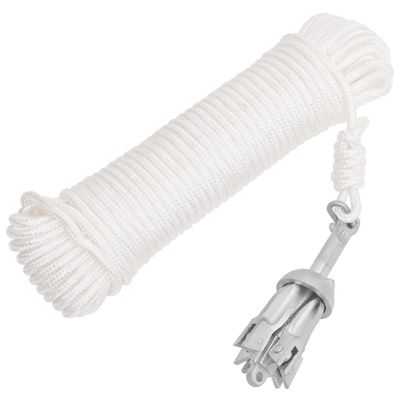 vidaXL Skladacia kotva s lanom 0,7 kg žiarovo pozinkovaná liatina