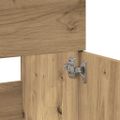 VidaXL Kúpeľňová skrinka so zrkadlom Artisan z dubového dreva