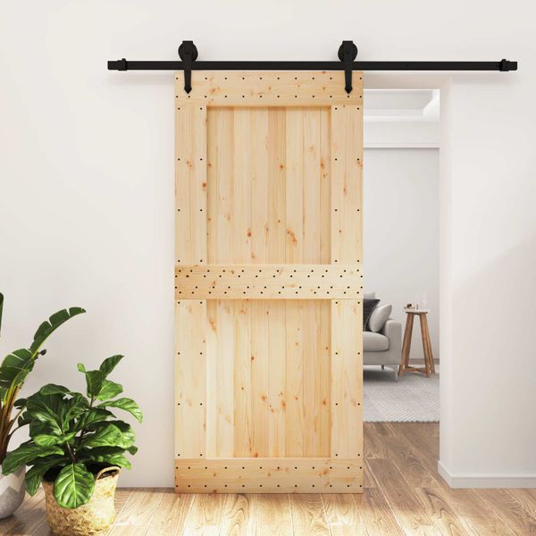 vidaXL Posuvné dvere Prírodná a čierna 95 x 210 cm