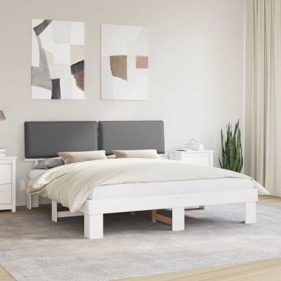 vidaXL Rám postele s čalúneným čelom Svetlosivá 180 x 200 cm
