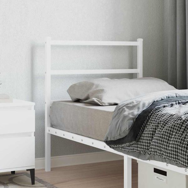 vidaXL Kovové náhradné čelo postele biele 75 cm