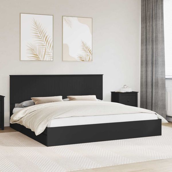 vidaXL Úložná posteľ so zásuvkou Čierna 200 x 200 cm Kompozitné drevo