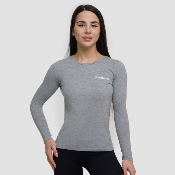 Dámske tričko s dlhým rukávom Basic Grey - GymBeam, veľkosť S