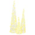 vidaXL Vianočný stromček 3 ks 90 LED Teplá biela 20 x 20 x 80 cm Akryl