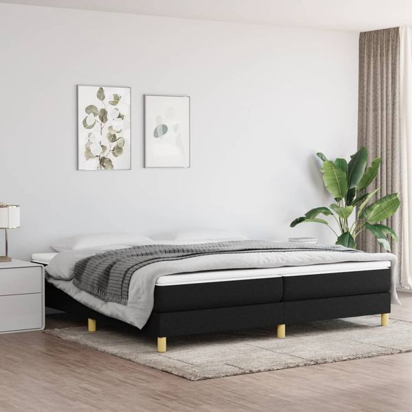 vidaXL Posteľný rám s boxspringom čierny 200x200 cm látka