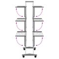 vidaXL Stojan na sušenie bielizne s kolieskami 89x64x129 cm hliník
