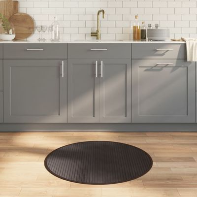 vidaXL Okrúhly koberec tmavohnedý 80 cm bambusový