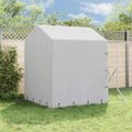 vidaXL Vonkajší koterec pre psov so strechou strieborný 2x14x2,5m oceľ