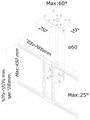 Neomounts PLASMA-C100 / Plochý stropný držák (Výška: 67-107 cm) / Stríbrný Držák, VESA, stropný, pre LCD a TV, úhlopriečka 37"-75", náklon 25°, otáčanie 60°, nosnosť 50 kg, stríbrný