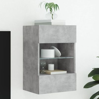 vidaXL TV nástenná skrinka s LED svetlami betónovo sivá 40x30x60,5 cm