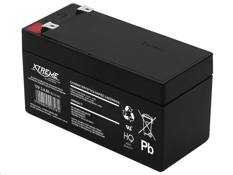 Baterie olověná  12V /  3,4Ah XTREME bezúdržbový akumulátor