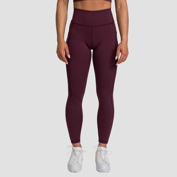 Dámske legíny Mesh Panel Eggplant - GymBeam, veľkosť L, veľkosť oblečenia L