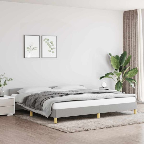 vidaXL Posteľ bez matraca bledosivá 200x200 cm látka