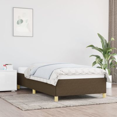vidaXL Posteľ bez matraca tmavohnedá 90x190 cm látka