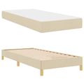 vidaXL Posteľ s pružinovým rámom s matracmi Krémová 90 x 200 cm látka