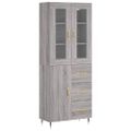 vidaXL Vysoká skrinka sivý dub sonoma 69,5x34x180 cm spracované drevo