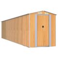 vidaXL Záhradná kôlňa bledohnedá 192x855x223 cm pozinkovaná oceľ