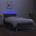 vidaXL Posteľ boxsping s matracom a LED tmavosivá 80x200 cm látka