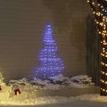 vidaXL LED Vianočný stromček so zemnými kolíkmi Modrá 182 cm Kov