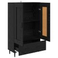 vidaXL Highboard Čierny dub 69,5 x 31 x 115 cm Kompozitné drevo