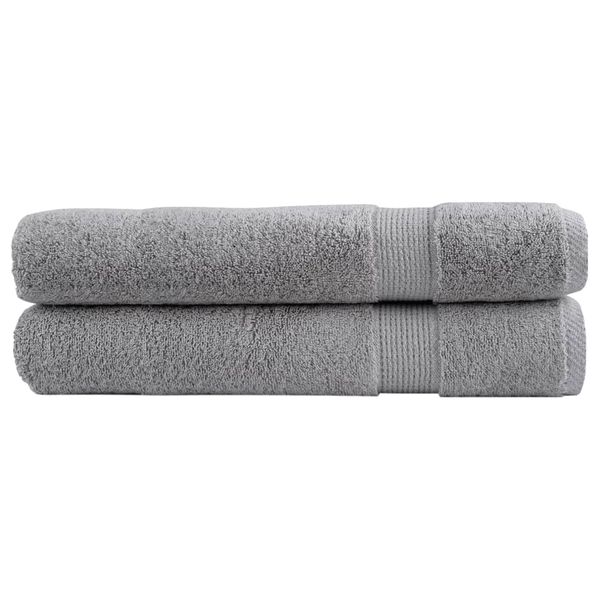 vidaXL Prémiové uteráky do sauny SOLUND 2 ks sivé 80x200 cm 600 g/m2