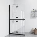 vidaXL Skladacia sprchová zástena priehľadné ESG sklo 100x190 cm