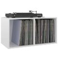 vidaXL Úložný box na vinyly, lesklý biely 71x34x36cm, kompozitné drevo