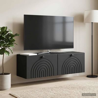 vidaXL Nástenná TV skrinka Čierna 98 x 31 x 30 cm Kompozitné drevo