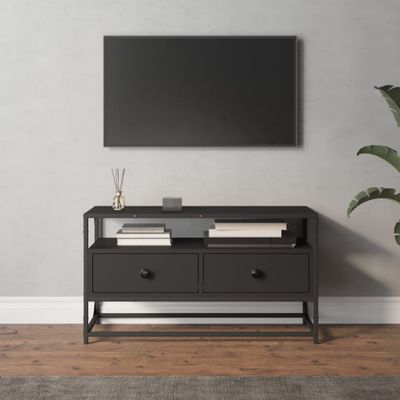 vidaXL TV skrinka čierna 80x35x45 cm spracované drevo